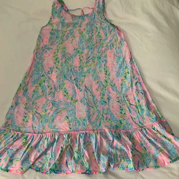 Lilly Pulitzer Kristen Flounce Dress W/Pockets Sz Medium Unicorn of the Sea - Picture 8 of 13